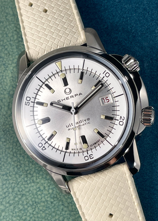 Sherpa Ultradive with Silver "Moon" Dial on Tropic Strap (Pre-Order)