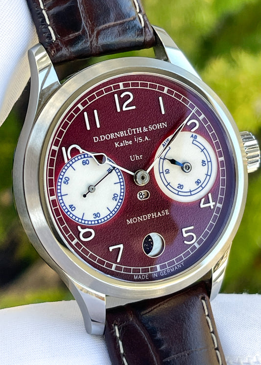 Dornblüth & Sohn 99.6-M Mondphase Stainless Steel w/ Red Wine Ceramic Dial - Serial #11 (Pre-Owned)