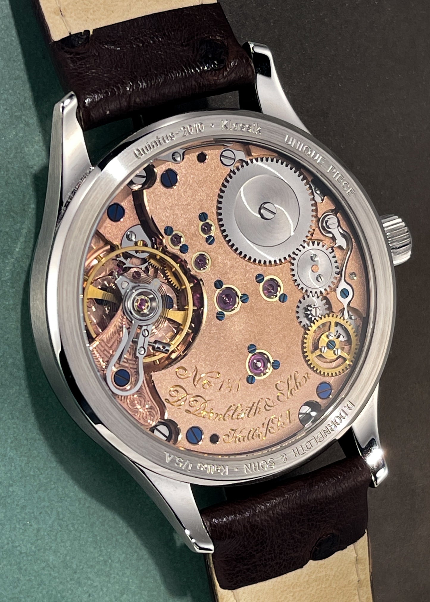 Dornblüth & Sohn Quintus 40.0 Klassik Salmon Engraved Dial PIECE UNIQUE - Serial #141 (Pre-Owned)