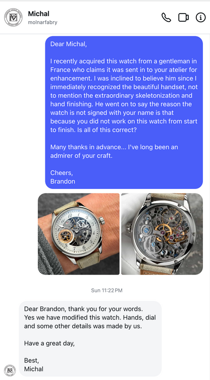 Unsigned Timepiece Modified by Molnar Fabry (Pre-Owned)