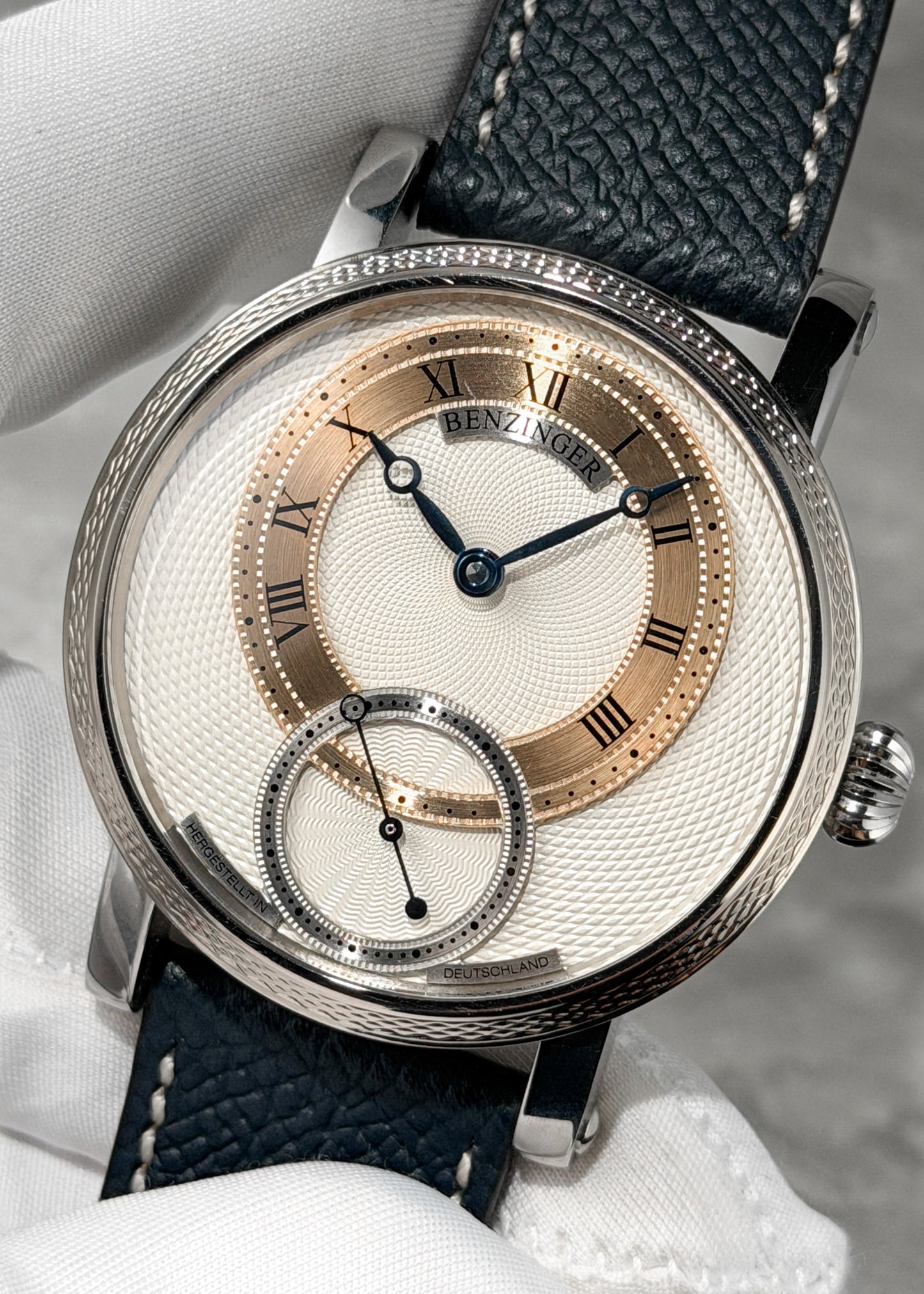 Benzinger Subskription 3, Stainless Steel case w/ White Gold Guilloché Bezel (Pre-Owned)