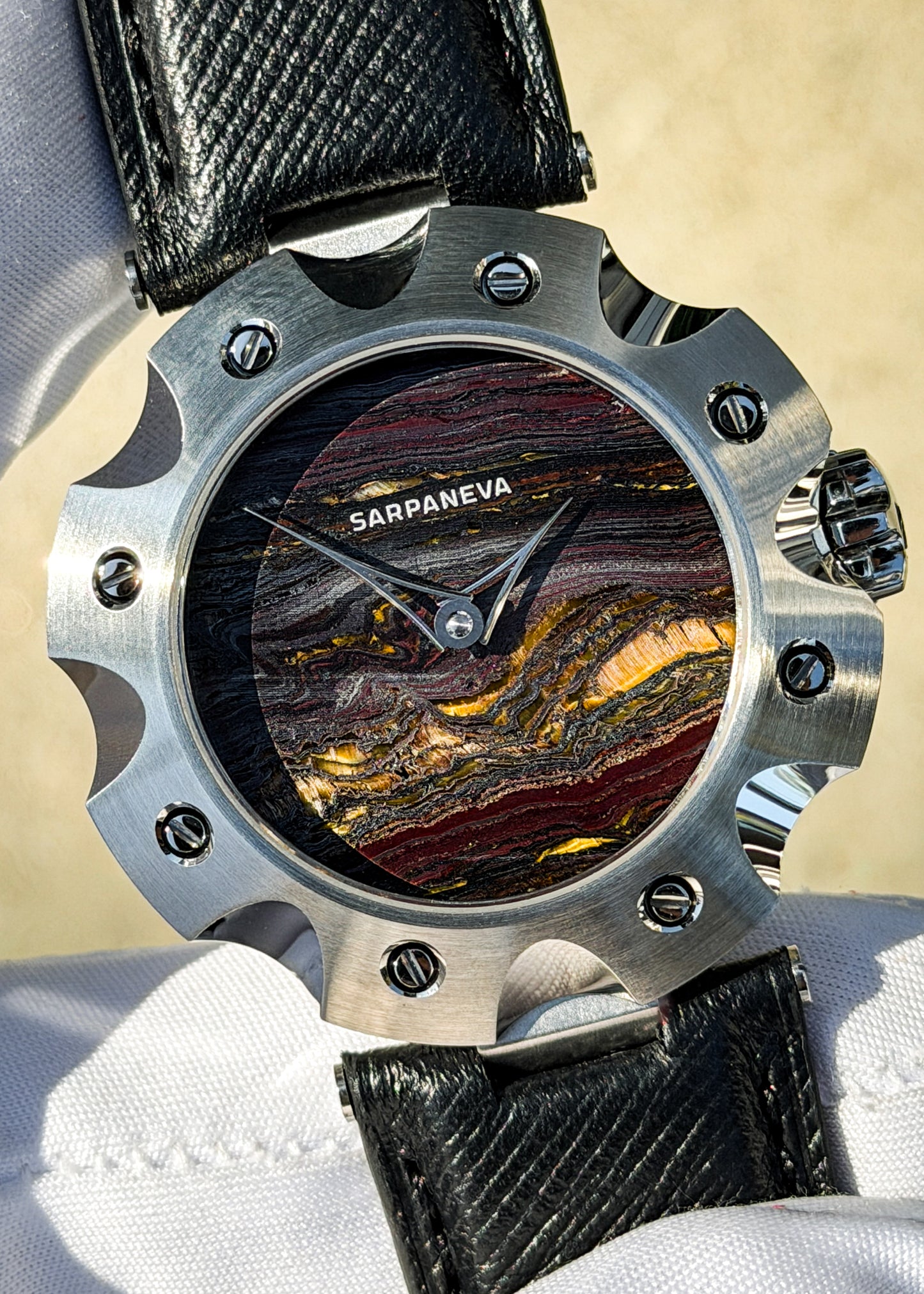 SARPANEVA "Supernova" with Tiger Iron Stone Dial - Serial #17 (IN STOCK)