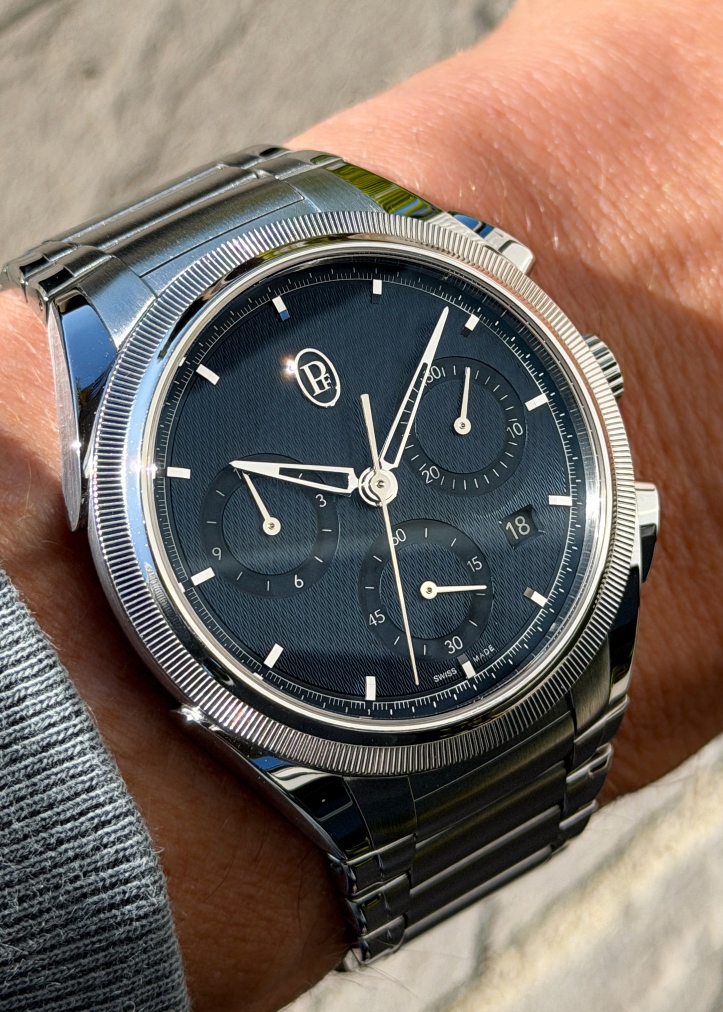 Parmigiani Fleurier Tonda PF Stainless Steel and Platinum Chronograph - Serial #81250 (Pre-Owned)