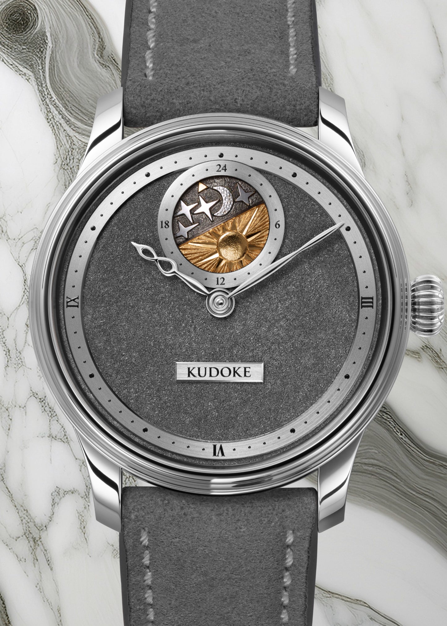 KUDOKE "Kudoke 2" Stainless Steel w/ Dark Rhodium Tremblage Dial (Pre-Order)