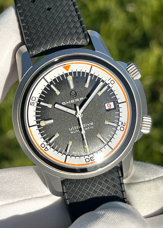 Sherpa "Ultradive Satin" 40mm Stainless Steel Case w/ Tropic Strap - Reference 002/01/01 (Pre-Order)