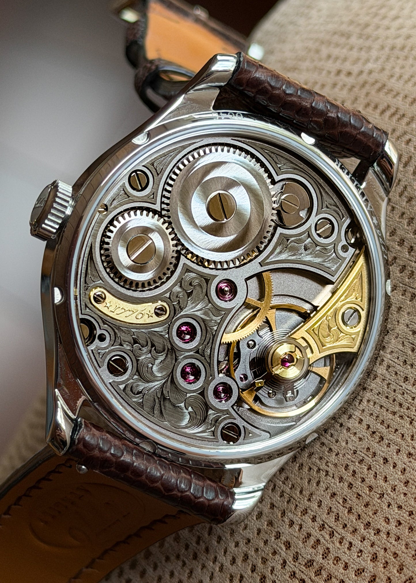 1776 Atelier "Mount Vernon Meteorite" w/ Federal Scroll Engraved Bridges - Serial #49 (IN STOCK)