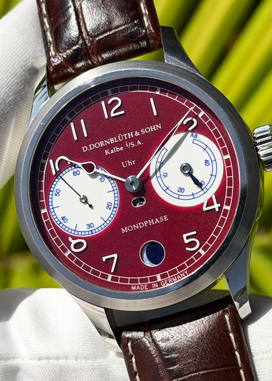 Dornblüth & Sohn 99.6-M Mondphase Stainless Steel w/ Red Wine Ceramic Dial - Serial #11 (Pre-Owned)