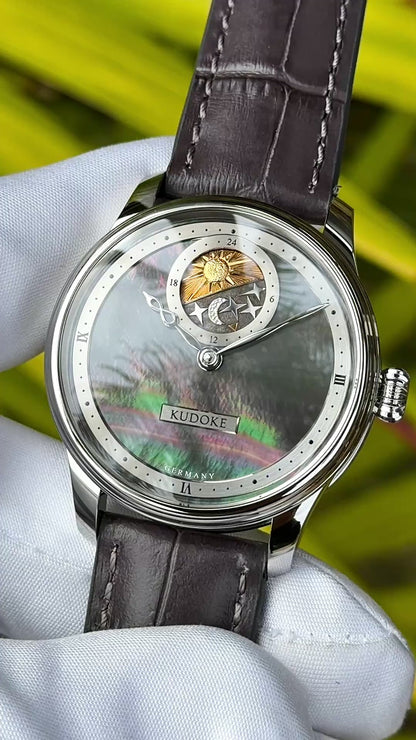 KUDOKE "Kudoke 2" Stainless Steel w/ Tahitian MOP Dial, Florally Engraved Bridges (Arriving December 2026)