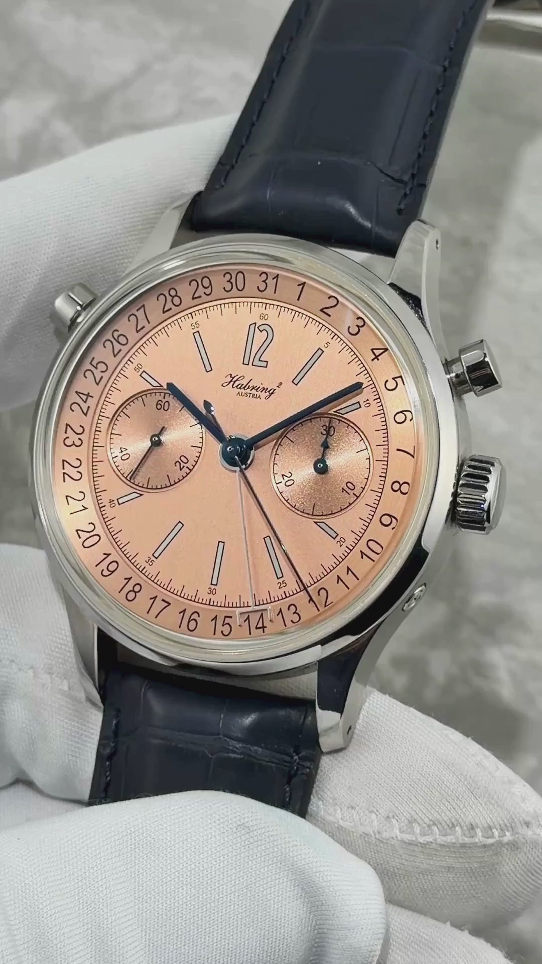 Habring² Doppel-Felix Date Stainless Steel w/ Salmon Dial - Serial