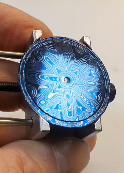 GoS Sarek Ice Blue Damascus Dial w/ Wildflower Pattern - Serial #1-2025 (ARRIVING DECEMBER)