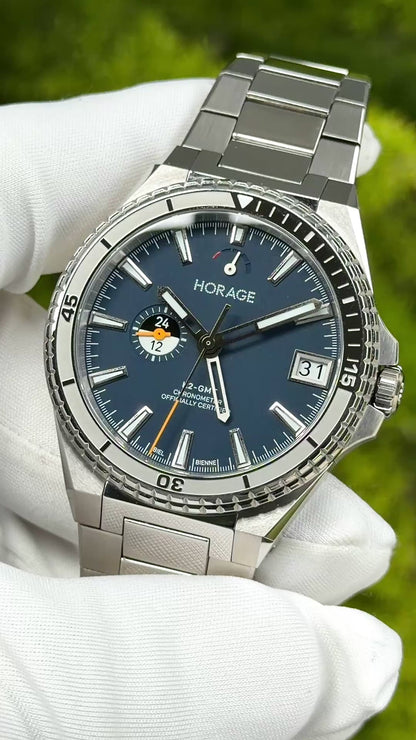 Horage Supersede GMT K2 w/ Transatlantic Blue Dial & Platinum Rotor - Serial #SG0139 (Pre-Owned)